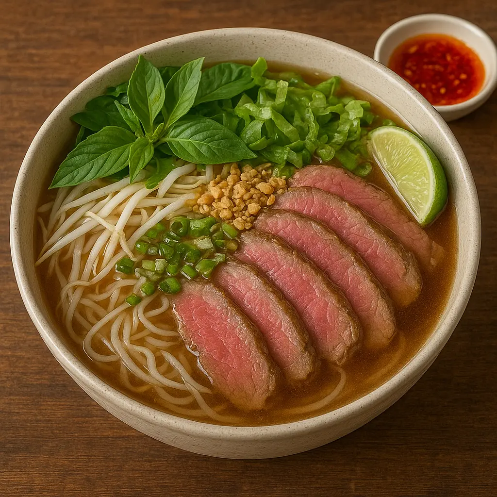 Rare Cooked Beef Noodle Soup at Pho Vy in Calgary